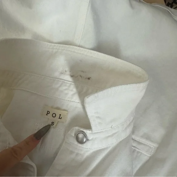 POL White Button-Up Denim Romper - Picture 9 of 10